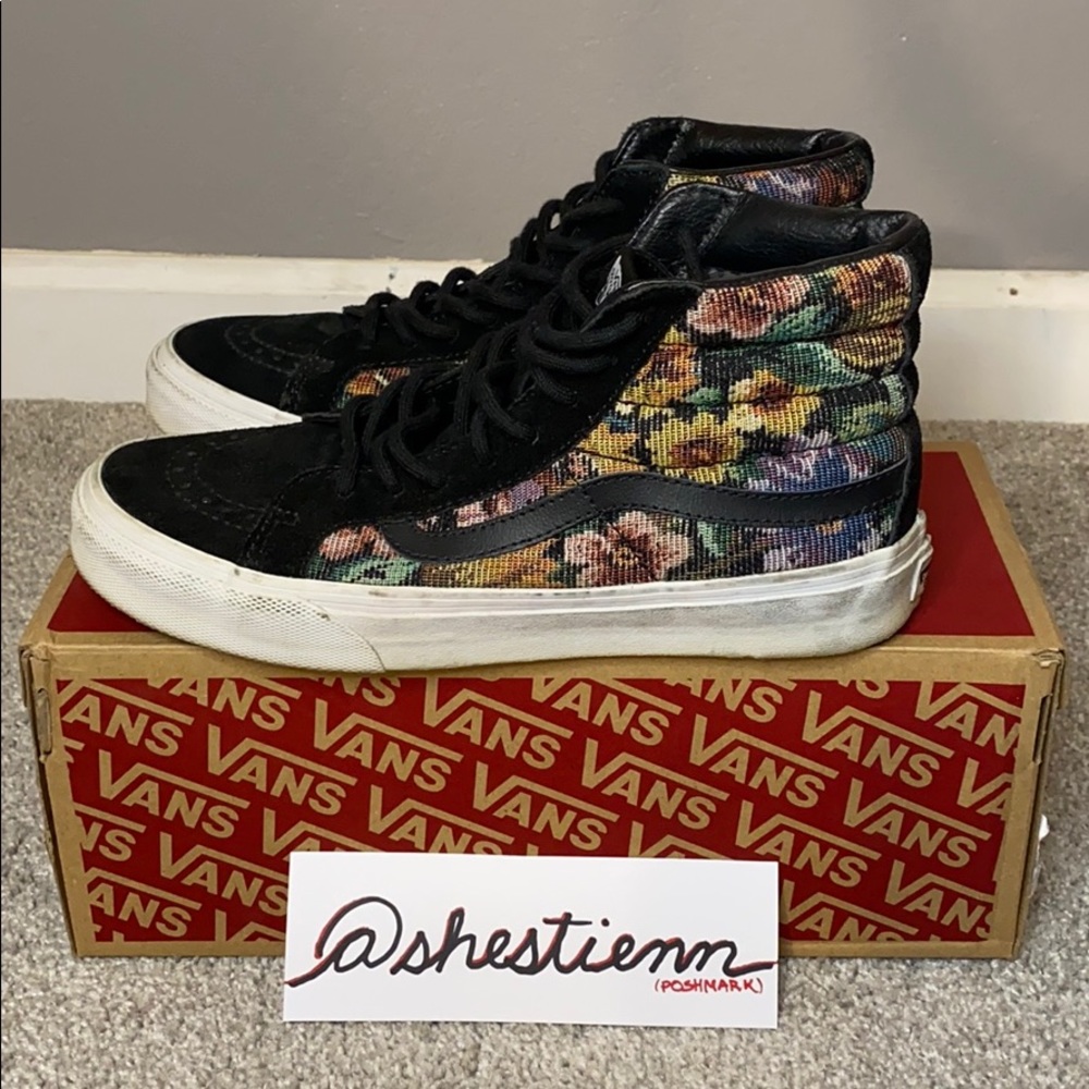 Floral High Top Vans Size 4.5Y